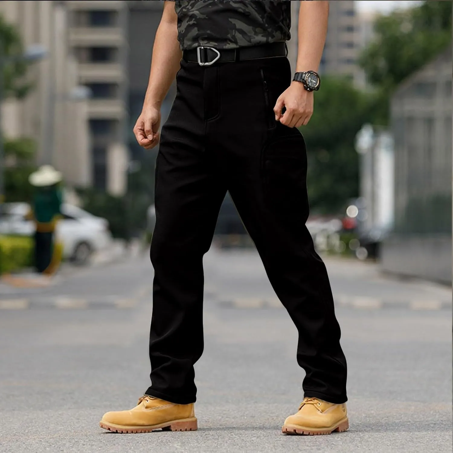 ADHOWBEW Cargos Pants Men Waterproof Pockets Workout Construction Hiking Big and Tall Joggers