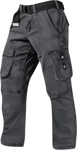 ADHOWBEW Tactical Pants for Men Pockets Stretch Construction Big and Tall Workout Work Trousers