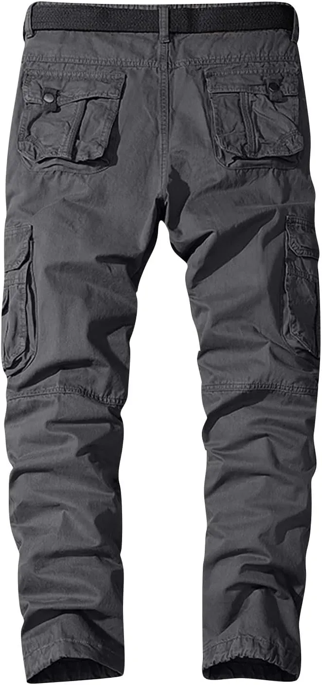 ADHOWBEW Tactical Pants for Men Pockets Stretch Construction Big and Tall Workout Work Trousers