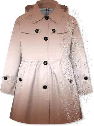 Betusline Girl's Rain Jackets Lightweight Waterproof Hooded Trench Coat Raincoats for Kids,2-14 Years