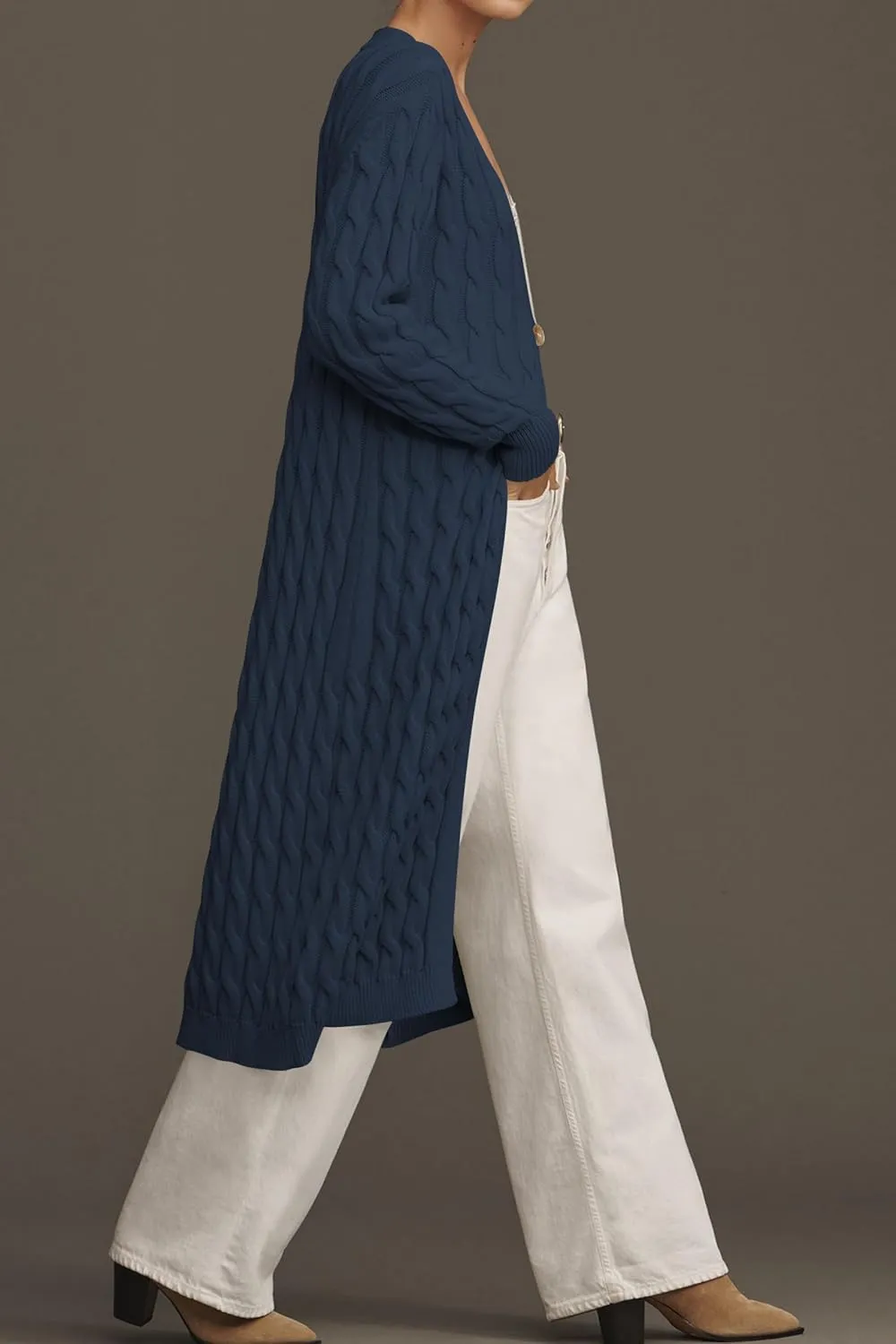 Cakulo Womens Long Cardigans Cable Knit Chunky Cardigan Sweaters Trendy Open Front Fall Sweater Coats 2025