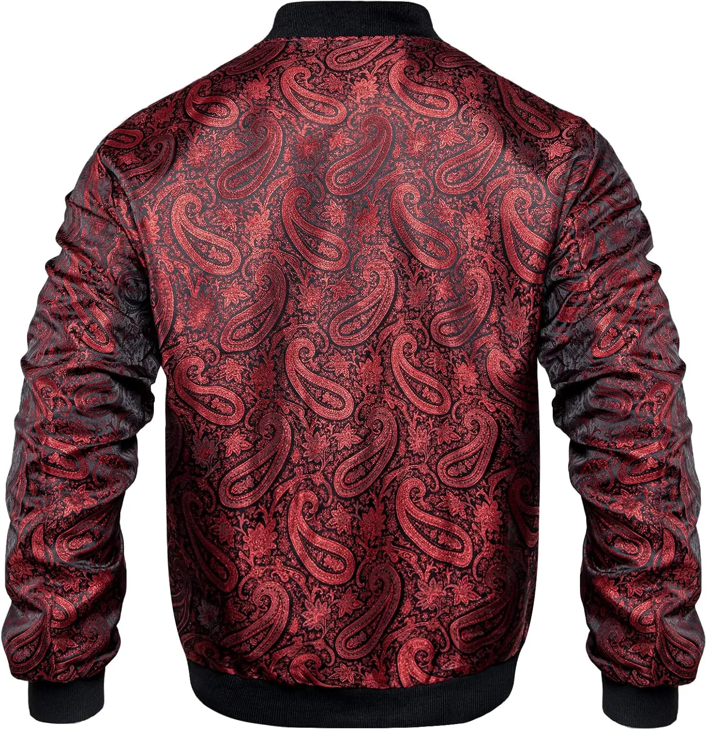 DiBanGu Embroidered Bomber Jackets for Men Lightweight Men's Varsity Jackets Paisley Casual Windbreaker Zip-Up