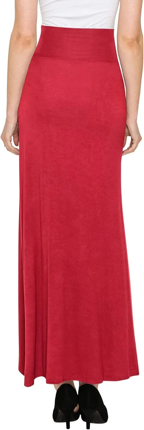 LL Womens Wrapped High Low Ruffle Maxi Skirt - Made in USA