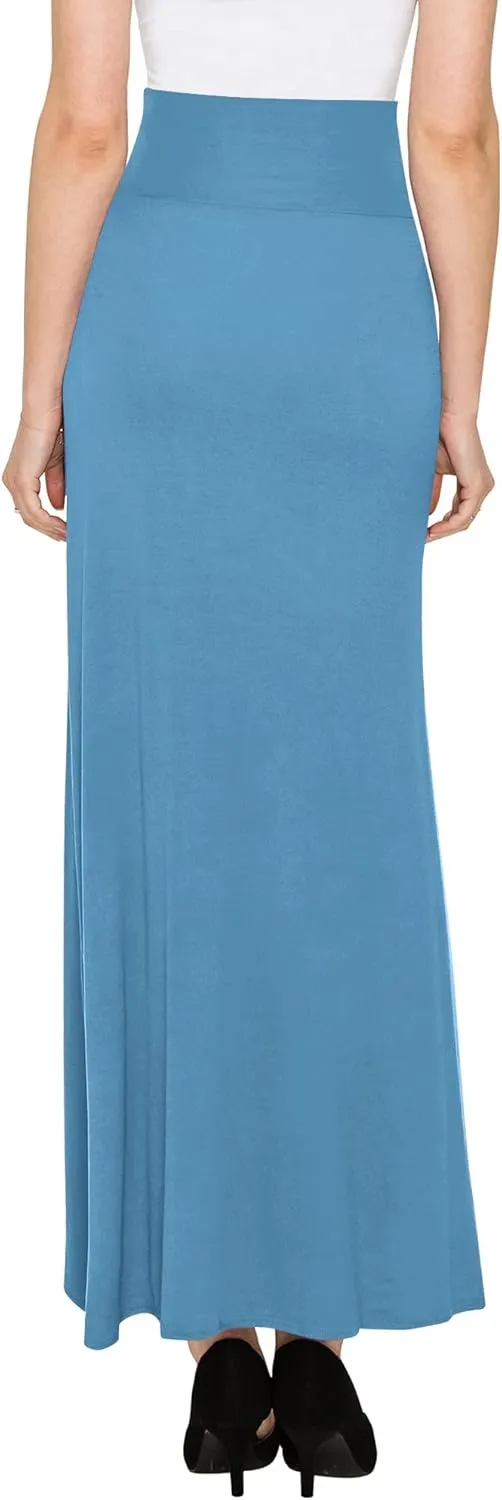 LL Womens Wrapped High Low Ruffle Maxi Skirt - Made in USA