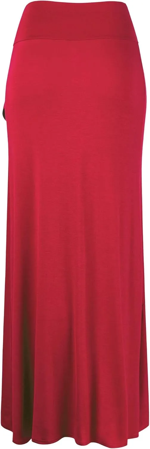 LL Womens Wrapped High Low Ruffle Maxi Skirt - Made in USA