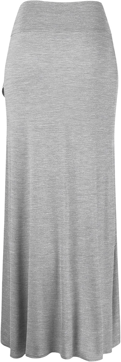 LL Womens Wrapped High Low Ruffle Maxi Skirt - Made in USA