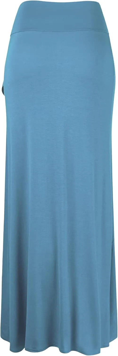 LL Womens Wrapped High Low Ruffle Maxi Skirt - Made in USA