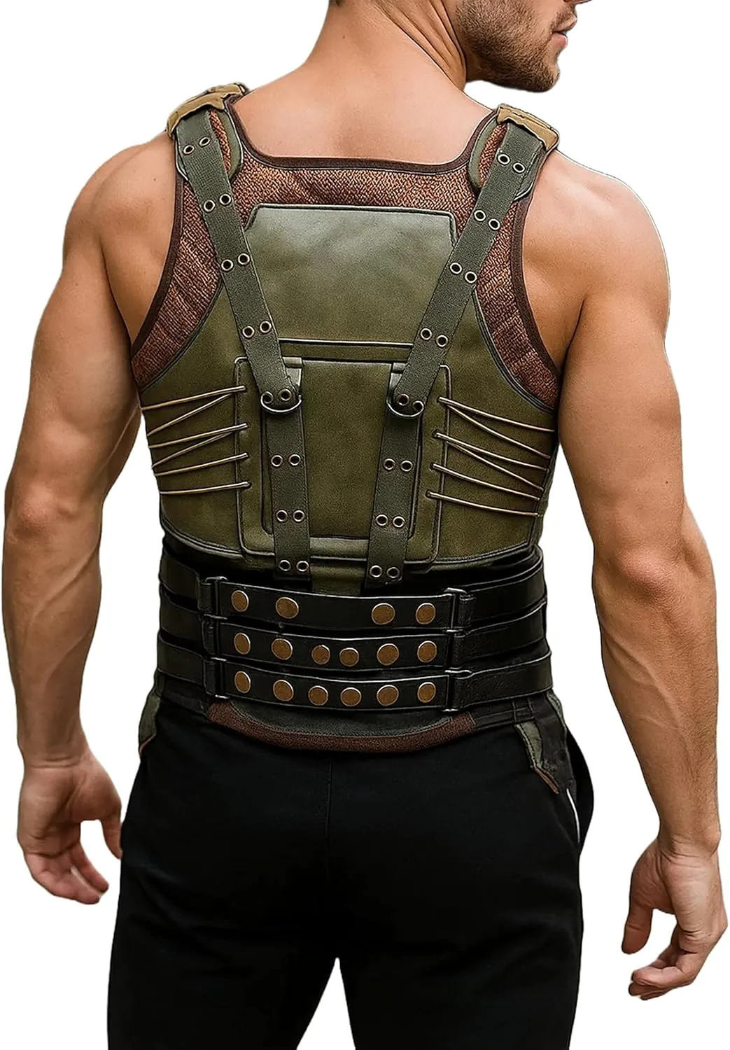 LP-FACON Mens BN Vest Costume Cosplay Military Jacket | Winter Shearling Coat Faux Leather