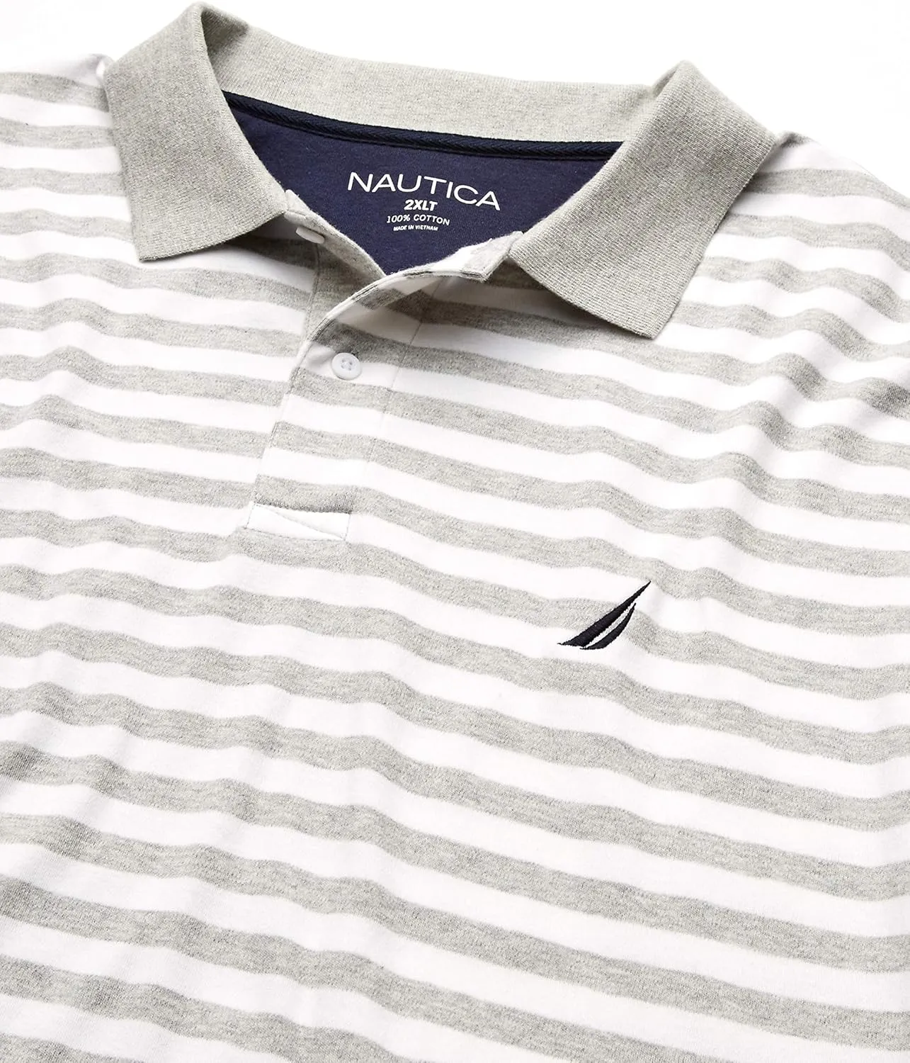 Nautica Men's Classic Fit 100% Cotton Soft Short Sleeve Stripe Polo Shirt