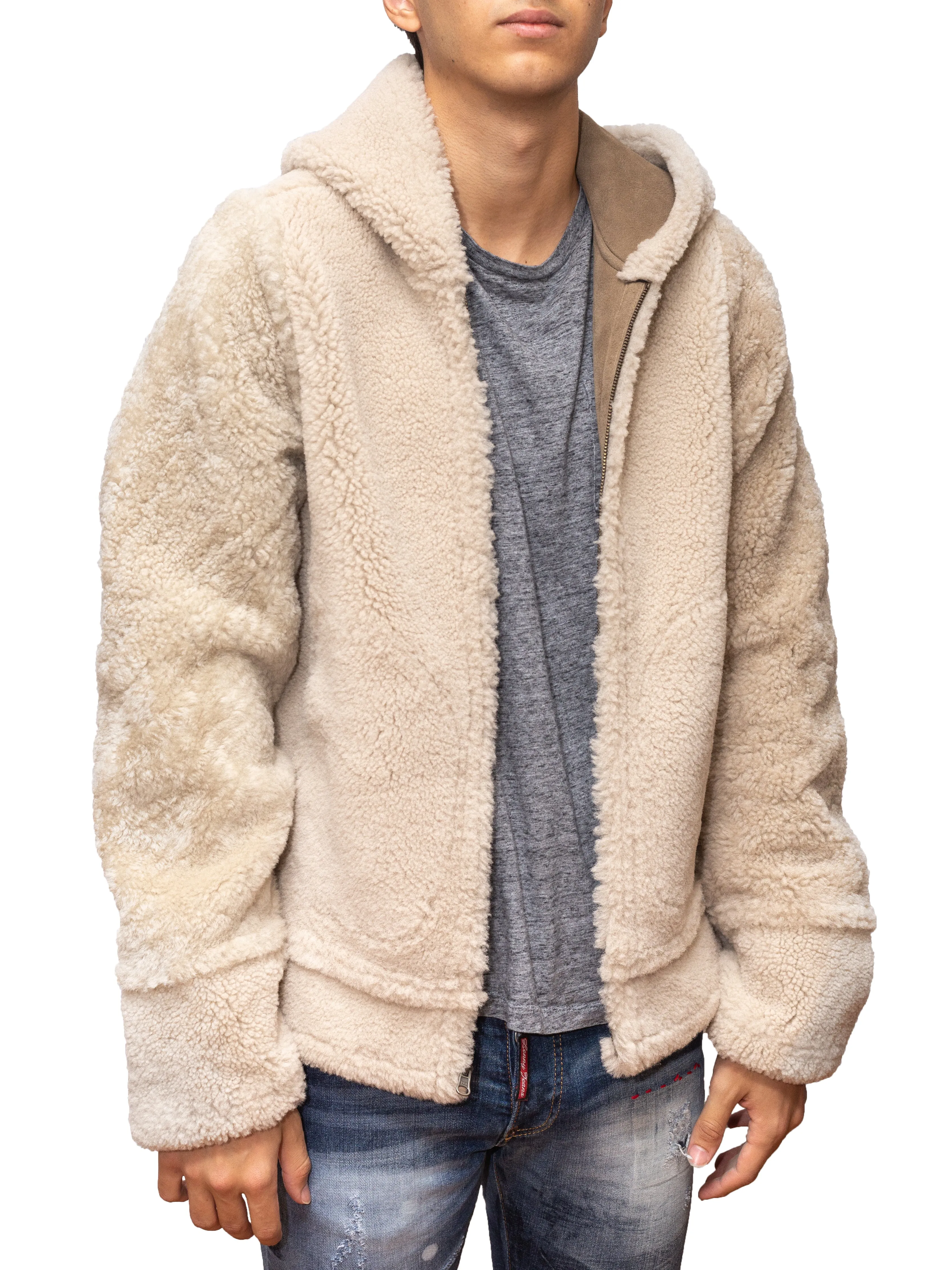 Reversible Shearling Hoodie