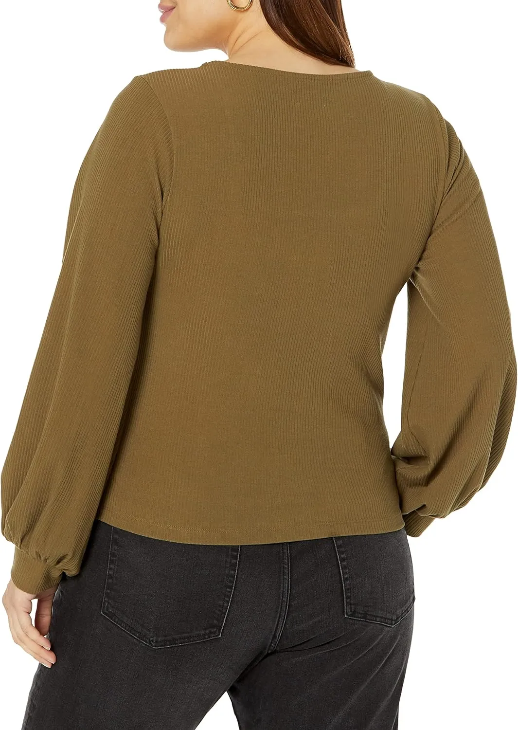 The Drop Women's @lucyswhims Square-Neck Balloon-Sleeve Top