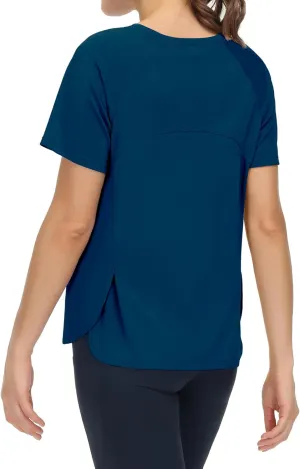 THE GYM PEOPLE Women's Short Sleeve Workout Shirts Breathable Yoga T-Shirts with Side Slits Athletic Tee Tops