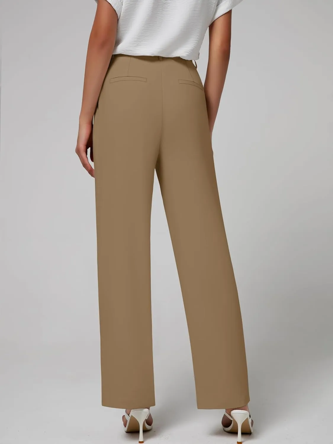 Women's Wide Leg Dress Pants High Waisted Business Casual Trousers Dressy Work Office Pants with Pockets